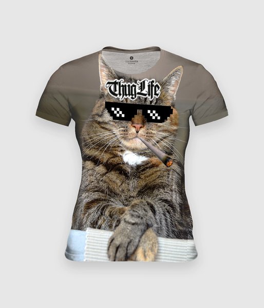 Thug Life Cat - koszulka damska fullprint