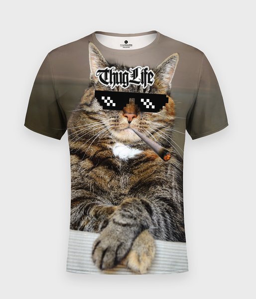 Thug Life Cat - koszulka męska fullprint