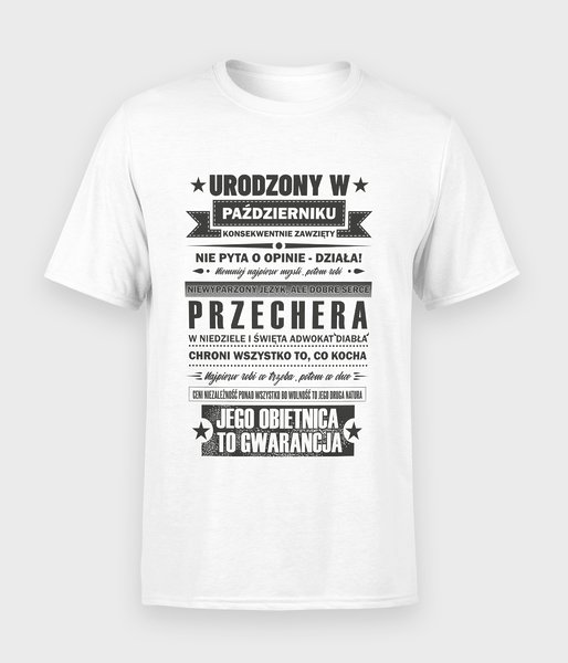 Urodzony + miesiąc - koszulka męska