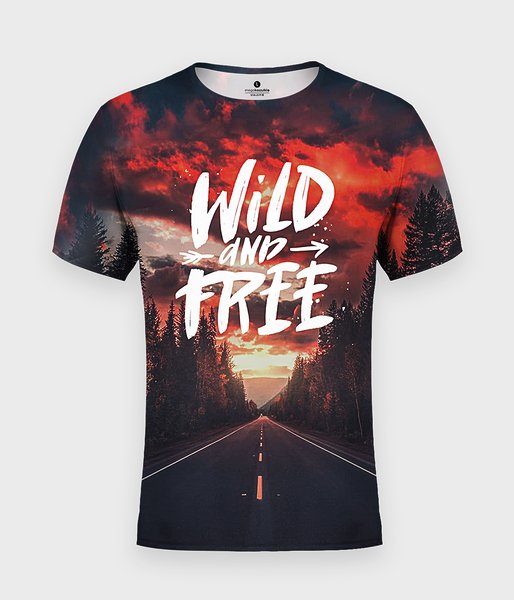 Wild and Free - koszulka męska fullprint