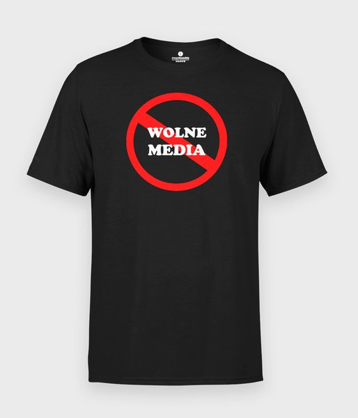 Wolne media - przekreślony znak - koszulka męska