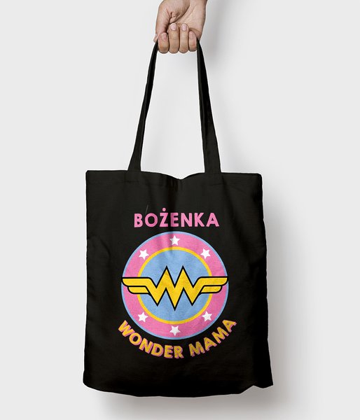 Wonder Mama + Imię - torba bawełniana