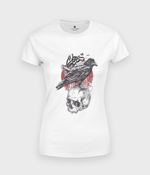 Wrona z czaszką - koszulka damska