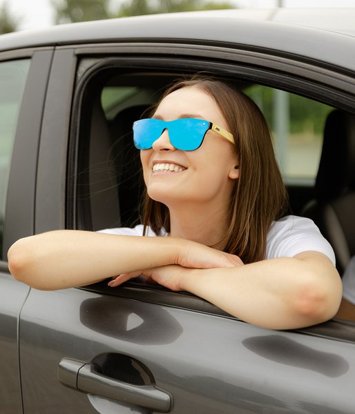 Z Twoim tekstem niebieskie - okulary przeciwsłoneczne drewniane-2