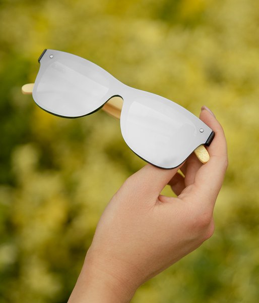 Z Twoim tekstem srebrne - okulary przeciwsłoneczne drewniane-5