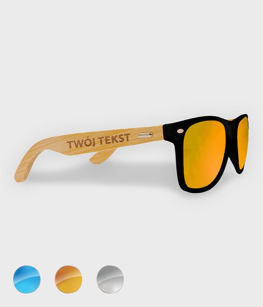 Z Twoim tekstem złote - okulary przeciwsłoneczne z oprawkami