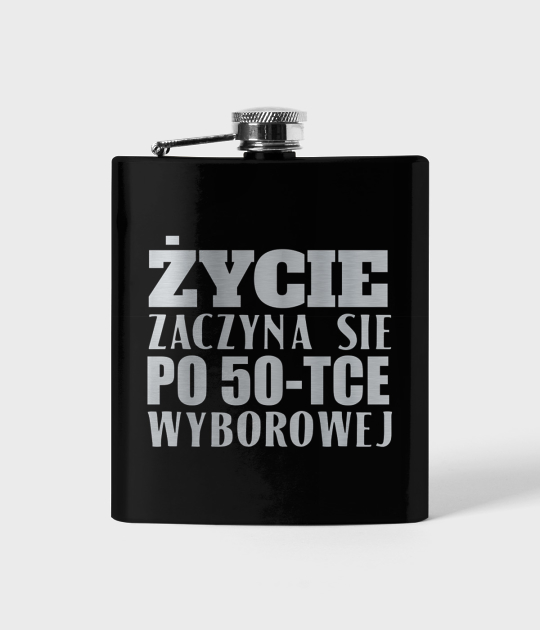 Piersiówka czarna Życie zaczyna się po 50-tce
