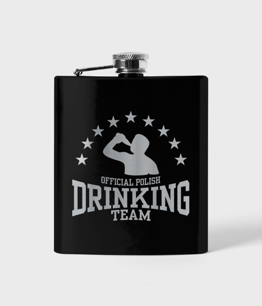 Piersiówka czarna Official polish drinking team