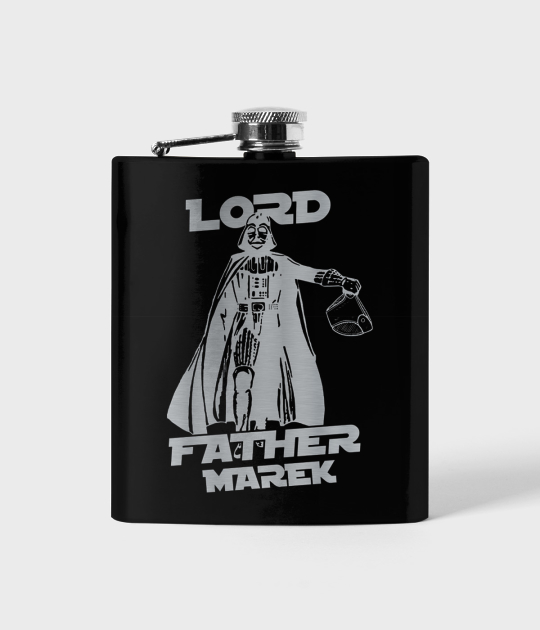 Piersiówka czarna LORD FATHER + Twoje Imię