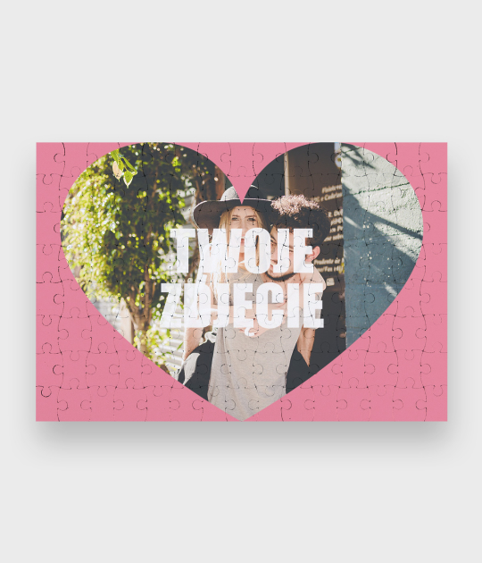 Puzzle Walentynkowe Serce + Twoje zdjęcie