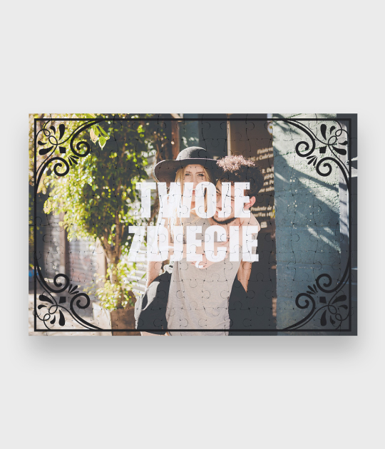 Puzzle Walentynkowa ozdobna ramka + Twoje zdjęcie
