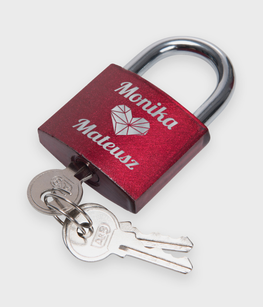 Kłódka miłości Serce + personalizacja