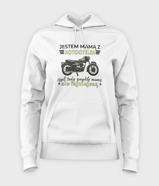 Bluza damska z kapturem Mama z motocyklem