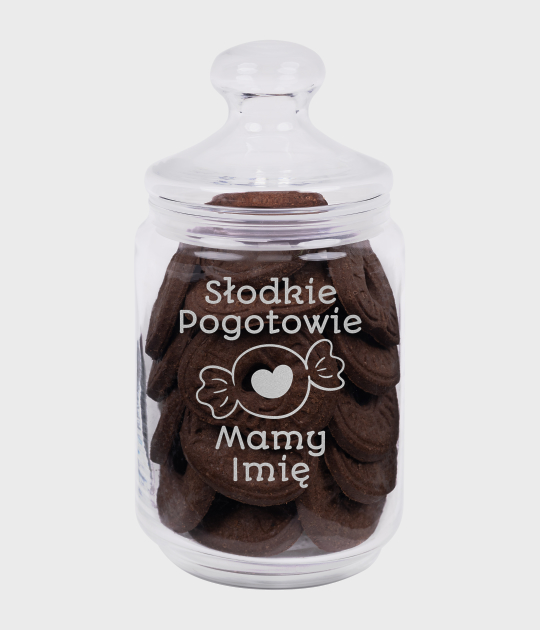 Słoik na ciastka Słodkie pogotowie + imię