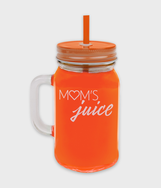Kubek słoik ze słomką szklany Moms juice