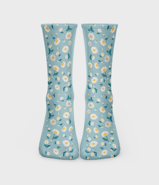 Skarpetki unisex za kostkę fullprint (36-40) Stokrotki