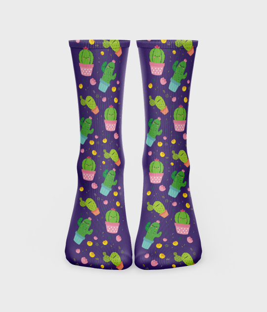Skarpetki unisex za kostkę fullprint (36-40) Urocze kaktusy