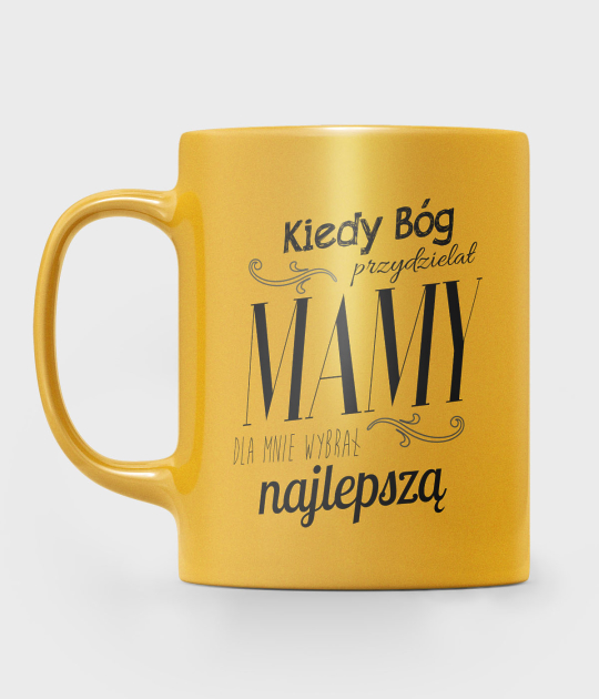 Kubek metaliczny Kiedy Bóg przydzielał mamy
