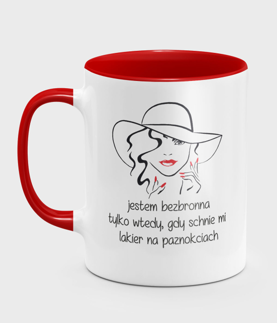 Kubek kolorowy Jestem bezbronna