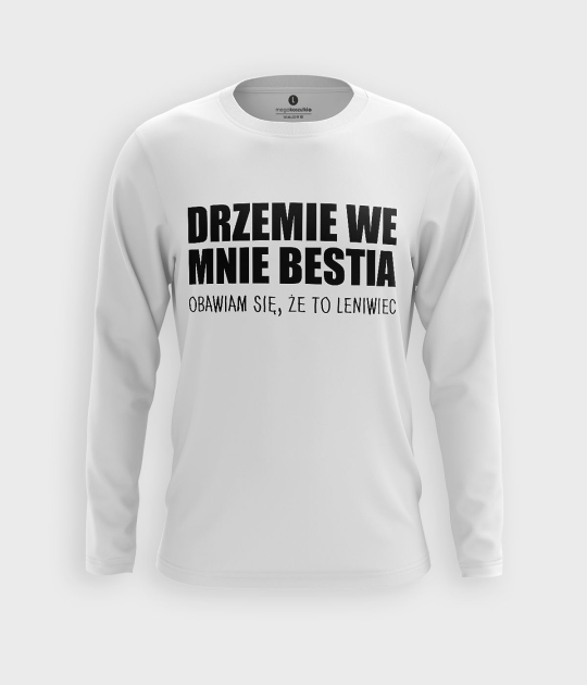 Koszulka męska z dł. rękawem Drzemie we mnie  bestia