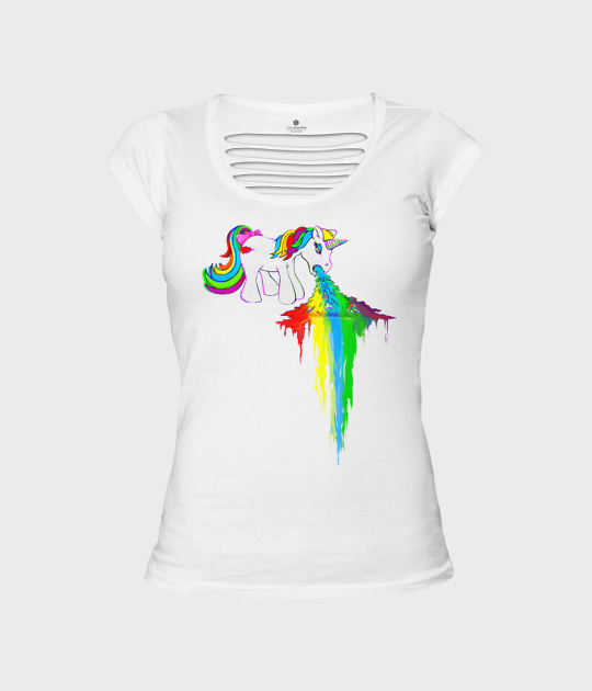 Koszulka damska back cut Rainbow vomit