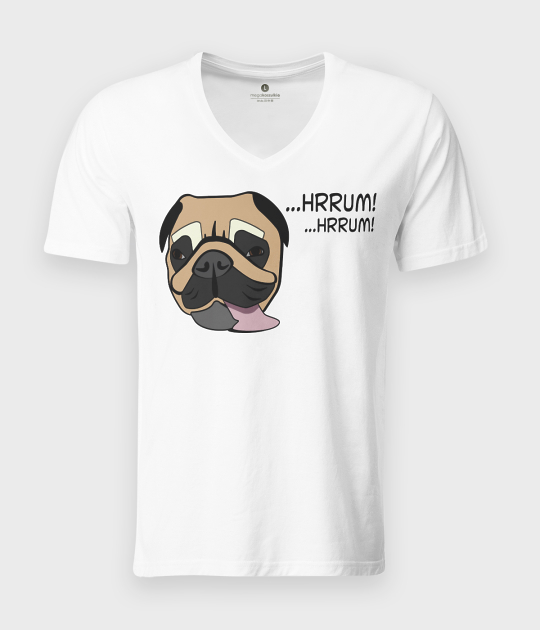 Koszulka męska v-neck Mops hrrum
