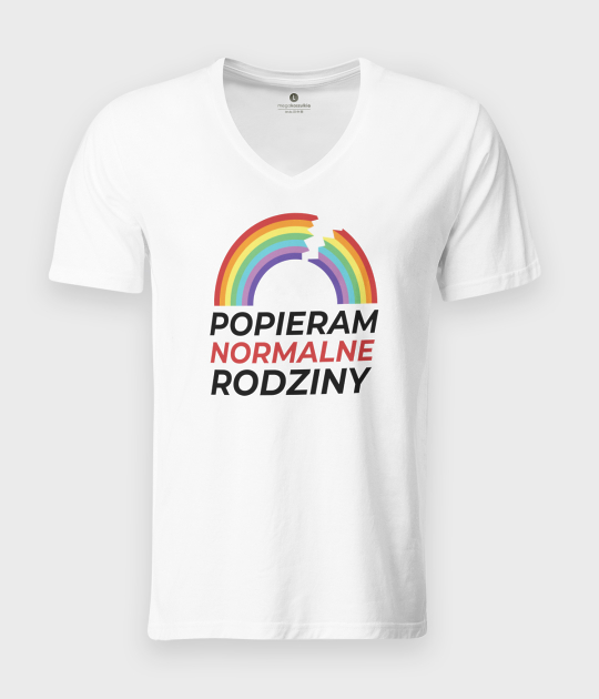 Koszulka męska v-neck Popieram Normalne Rodziny