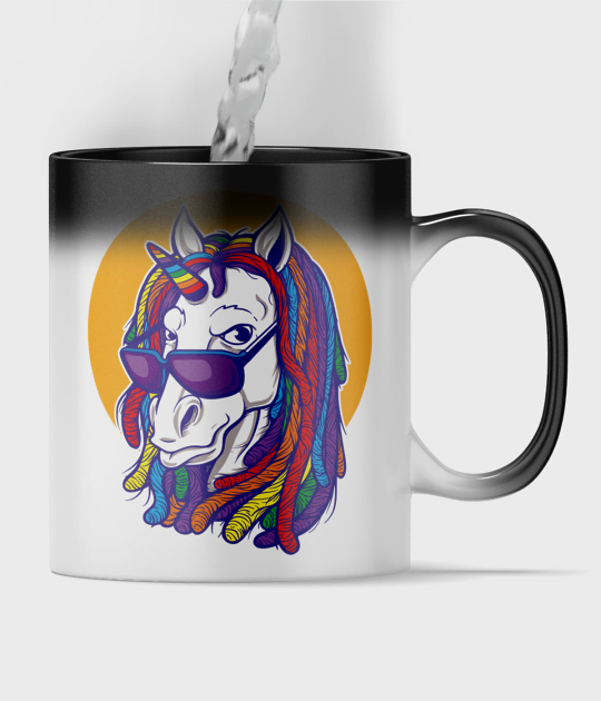 Kubek magiczny full print Rainbow unicorn