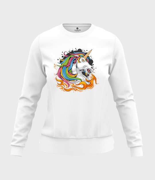 Bluza damska taliowana Ognisty jednorożec