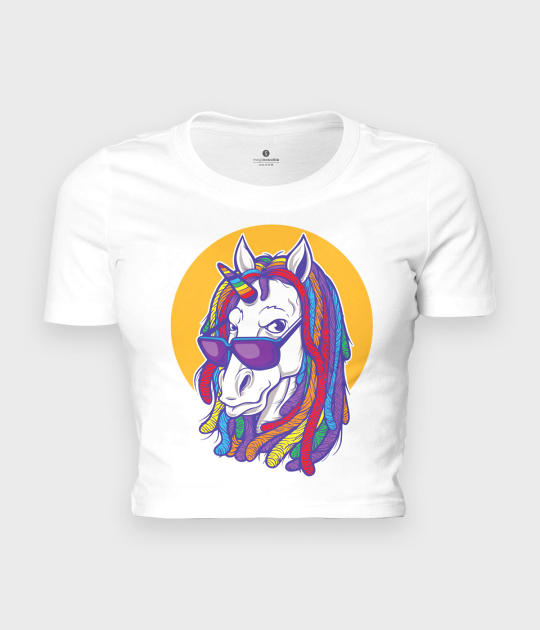 Koszulka damska cropped Rainbow unicorn