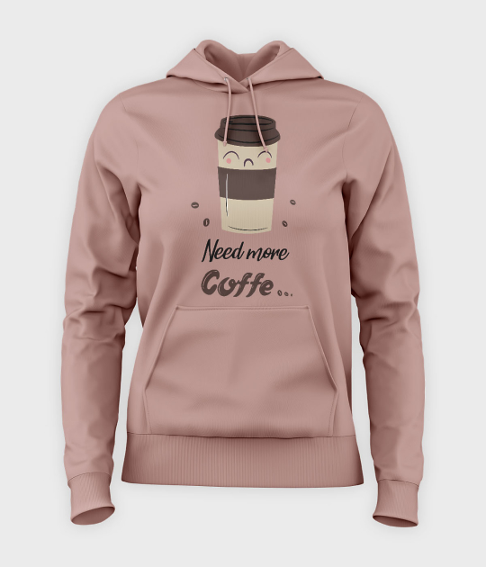 Bluza damska z kapturem Need more coffe