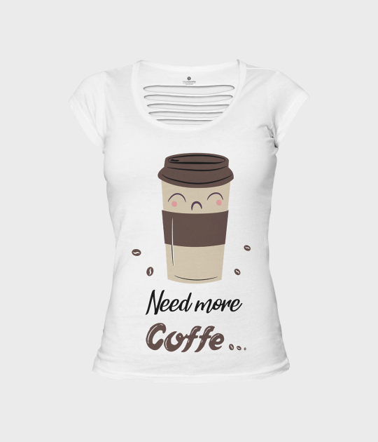 Koszulka damska back cut Need more coffe