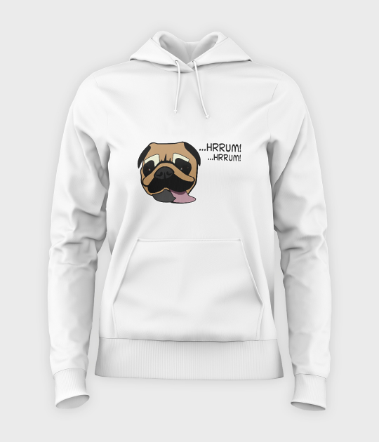 Bluza damska z kapturem Mops hrrum