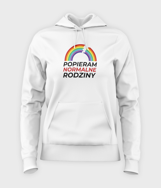 Bluza damska z kapturem Popieram Normalne Rodziny