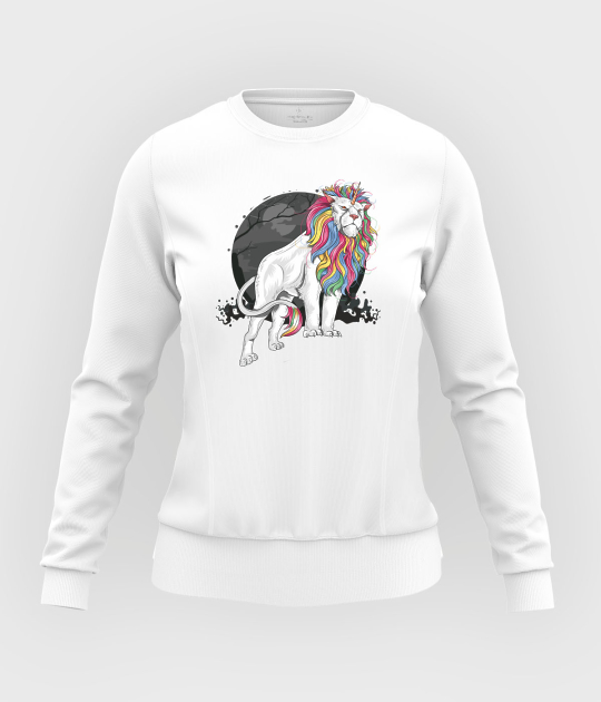 Bluza damska taliowana Tęczowy lew