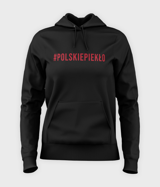 Bluza damska z kapturem #POLSKIEPIEKŁO Czerwony