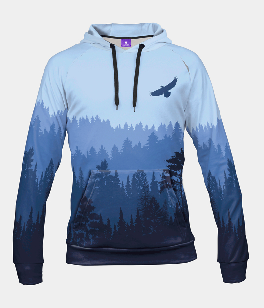 Bluza damska fullprint z kapturem Wolny Ptak