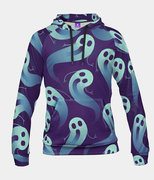 Bluza damska fullprint z kapturem Duszki