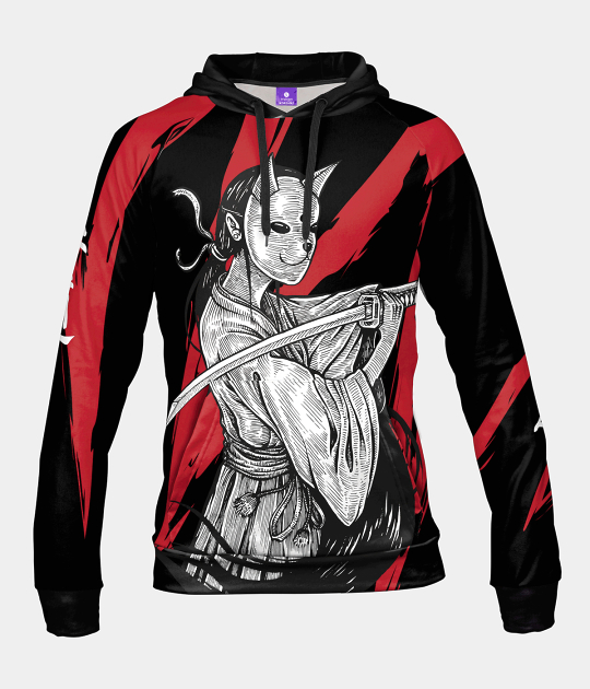 Bluza damska fullprint z kapturem Katana