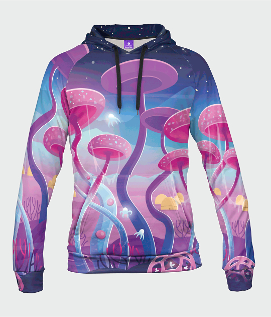 Bluza damska fullprint z kapturem Magic Mushrooms