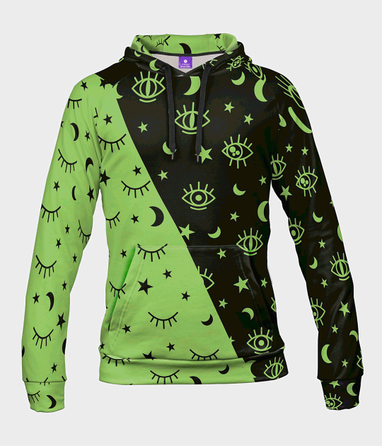 Bluza damska fullprint z kapturem Oczy