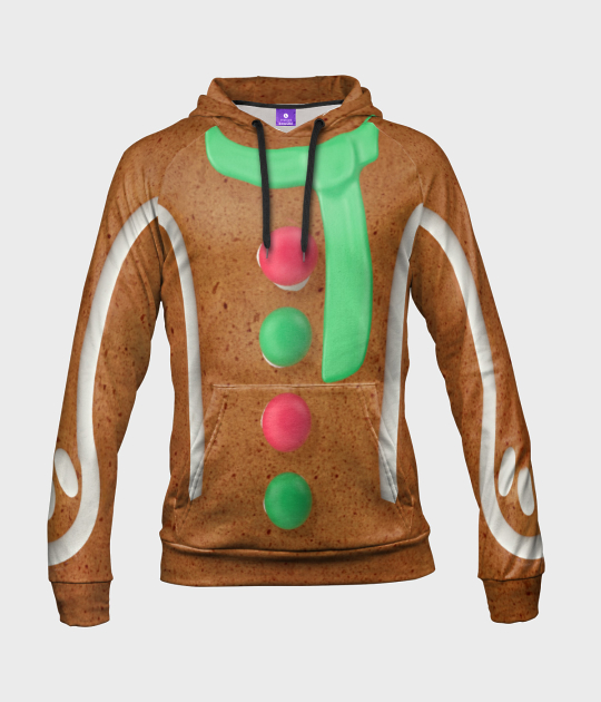 Bluza damska fullprint z kapturem Gingerbread