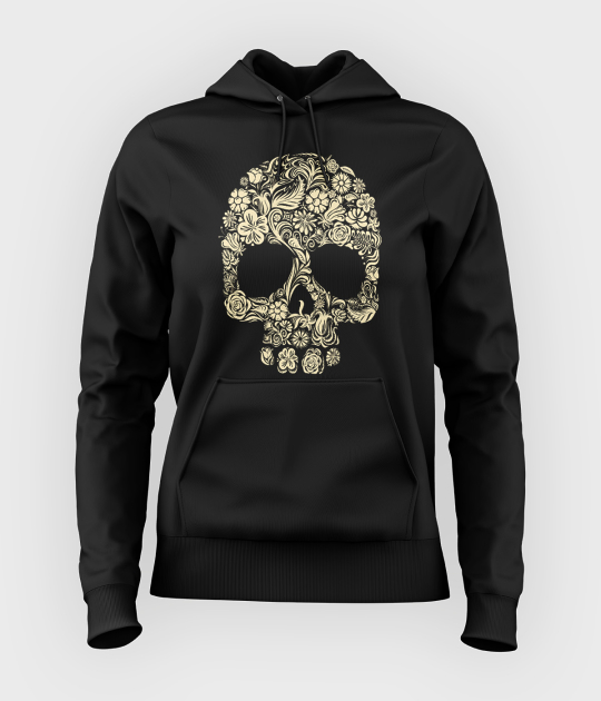 Bluza damska z kapturem Flower Skull