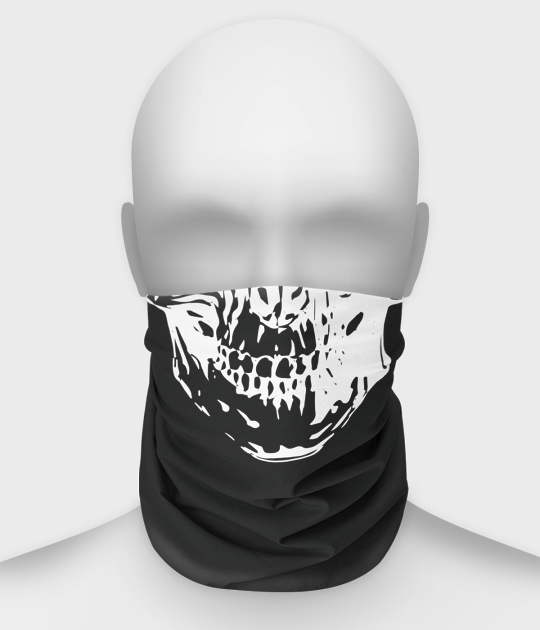 Komin na twarz fullprint z czaszką