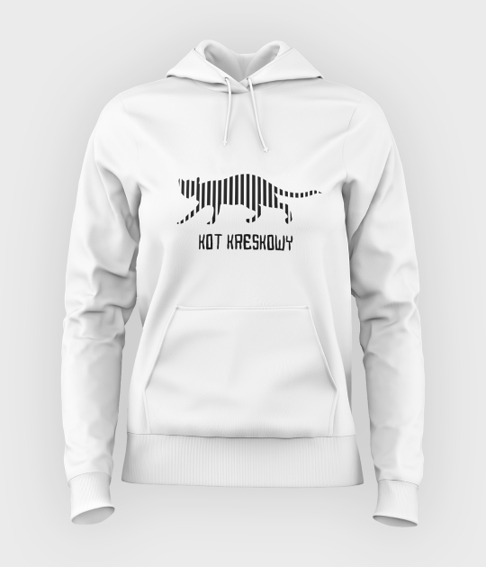 Bluza damska z kapturem Kot kreskowy