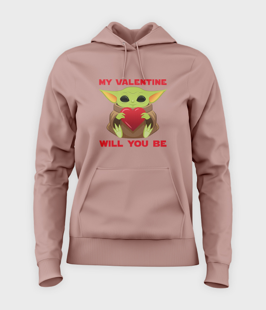 Bluza damska z kapturem Baby Yoda Valentines