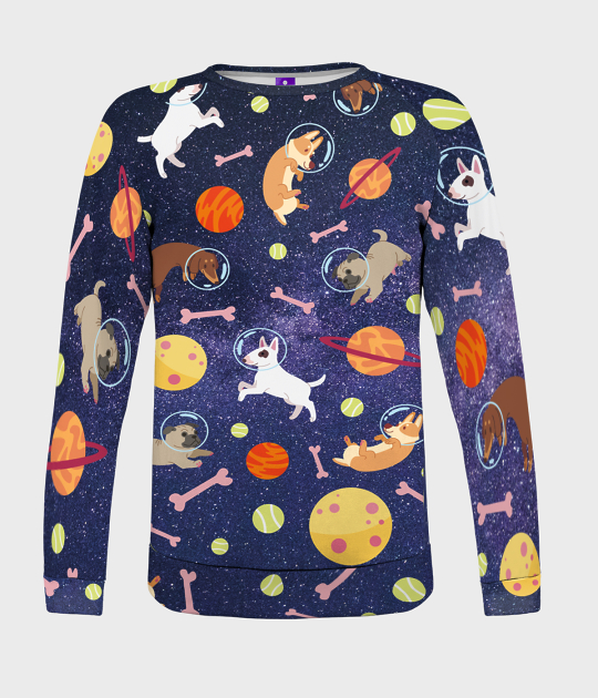 Bluza damska fullprint Psi kosmos