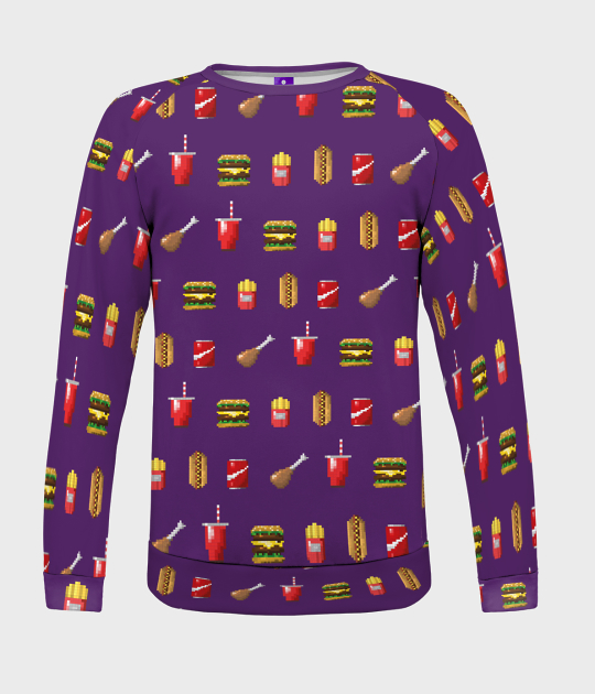 Bluza damska fullprint Pixel food