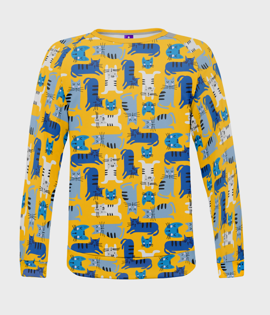 Bluza damska fullprint Blue Cats
