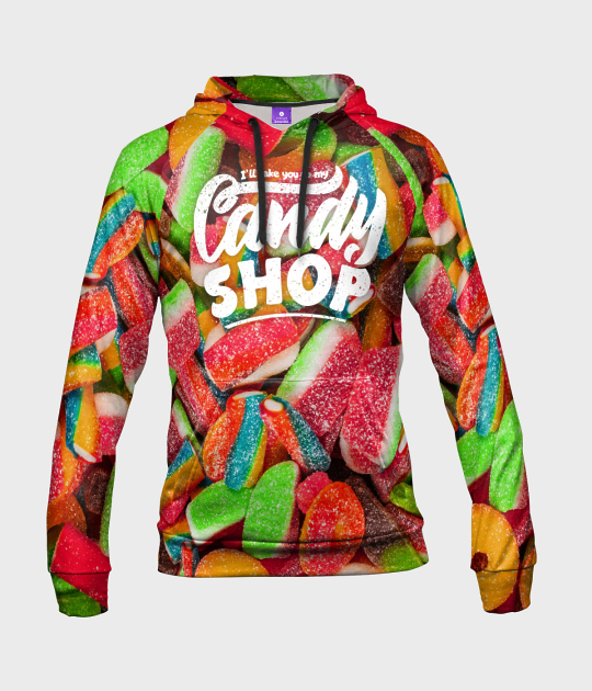 Bluza damska fullprint z kapturem Candy shop